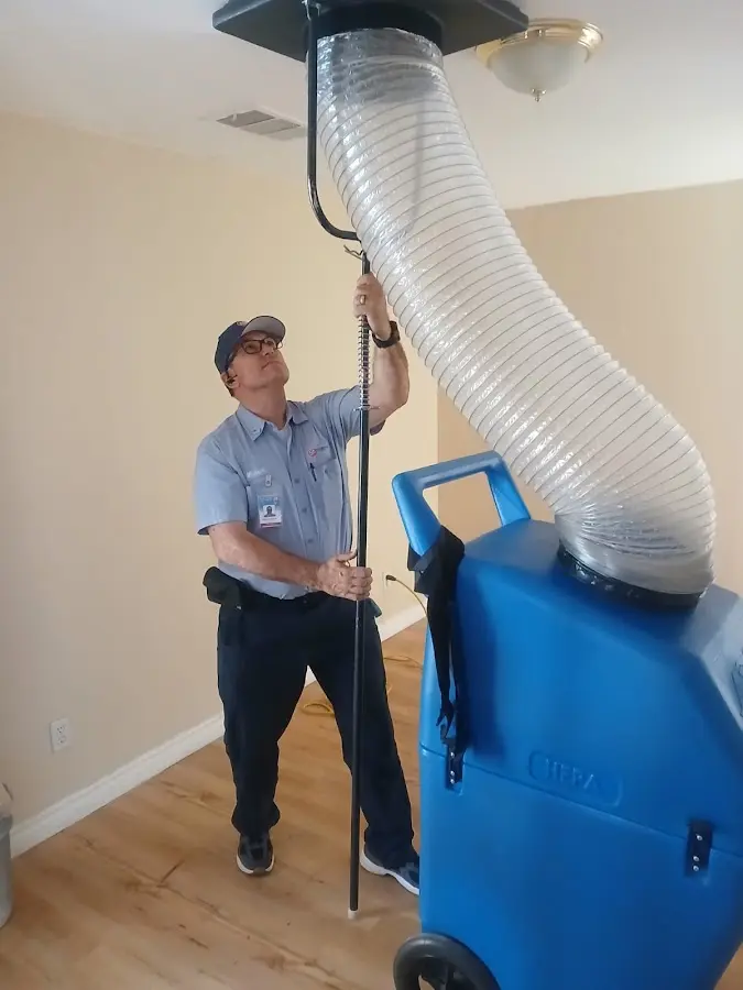 Mini Split Installation technician using HEPA equipment in Eau Claire